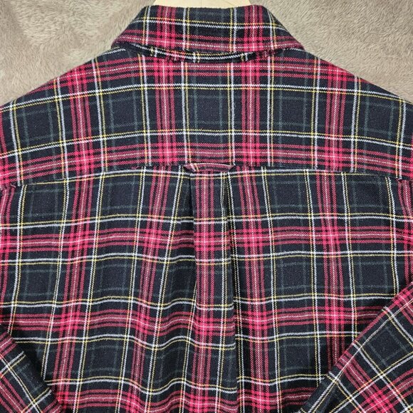 Chaps 100% Cotton Flannel Plaid Shirt Button-Down Men's Size M Long Sleeve - Picture 9 of 10